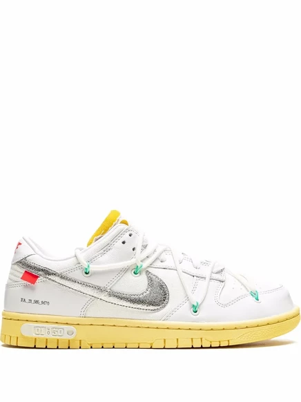 Унисекс кроссовки Nike x Off White Dunk Low Lot 01, белые