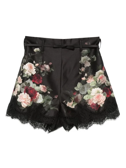 Гипнотические шорты с цветочным принтом ZIMMERMANN black
