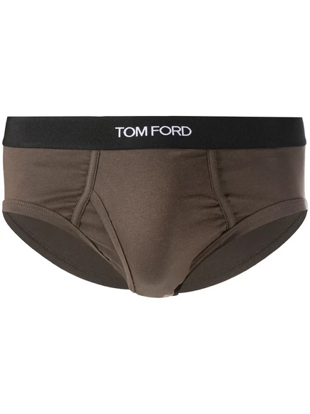 Мужские трусы-брифы Tom Ford с логотипом, зеленые