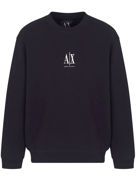 Мужской свитшот Armani Exchange с вышитым логотипом, синий