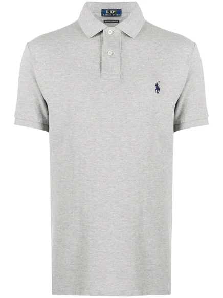 Мужское поло Polo Ralph Lauren с логотипом, серое