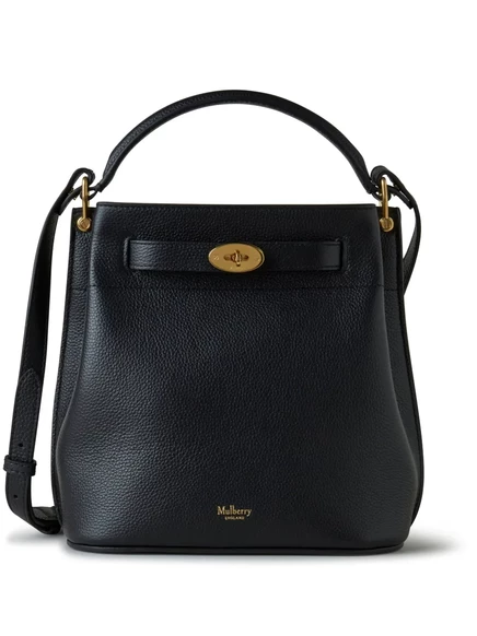 Маленькая кожаная сумка-ведро из ислингтонской кожи Mulberry small black