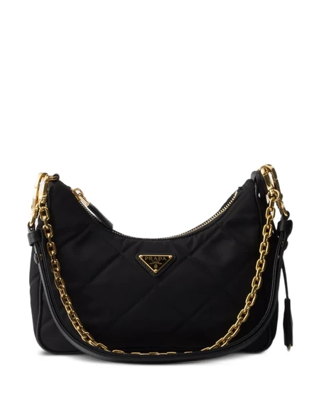 Стеганая сумка через плечо на цепочке Prada mini Re-Edition black