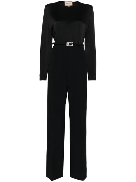 Женский комбинезон Gucci Square G с ремнем, черный