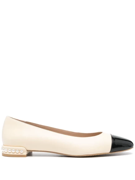 Женские балетки Stuart Weitzman Pearl, бежево-черные