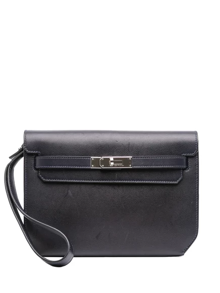Женский клатч Hermes Kelly 25 Evergrain, синий
