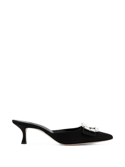 Женские мюли Manolo Blahnik Mayjou с пряжкой, черные