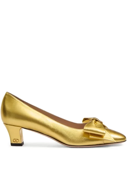 Женские туфли Valentino Garavani Bowow с бантом, золотистые