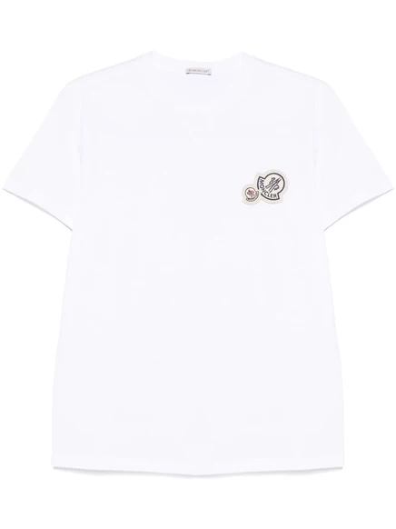 Футболка с нашивкой с двойным логотипом Moncler  white
