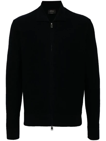 Мужской кардиган Brioni из кашемира на молнии, темно-синий