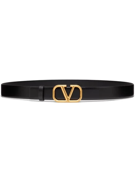 Мужской кожаный ремень Valentino Garavani VLogo, черный