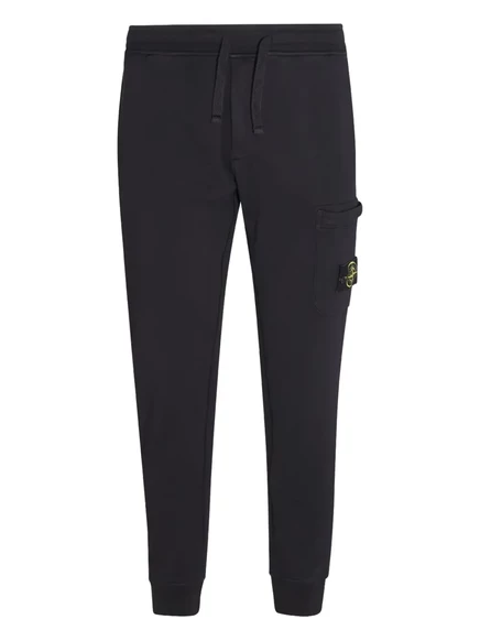 Мужские штаны Stone Island на кулиске с карманом, черные