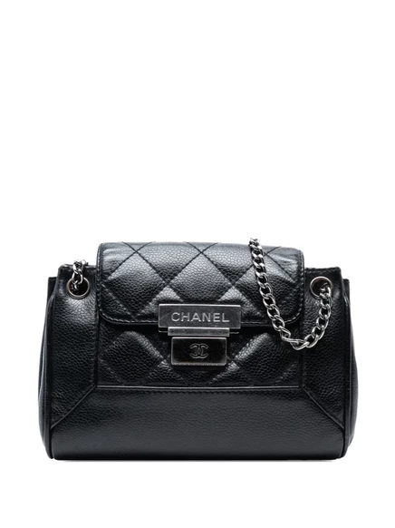 Женская сумка CHANEL Pre-Owned Mini Quilted Caviar, черная