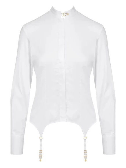 Женская рубашка Maison Close из поплина с декоративными бретелями, белая