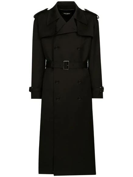 Двубортный тренч от Dolce & Gabbana black