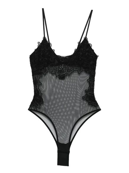 Женское боди Ermanno Scervino с кружевом, черное