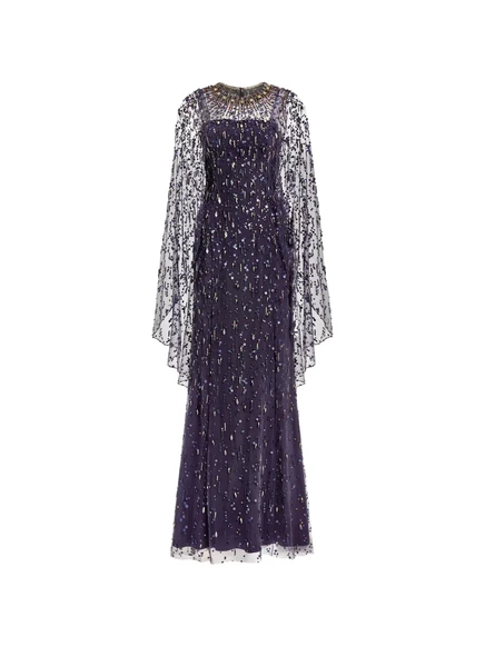 Женское платье-макси Jenny Packham Hestia с украшениями, фиолетовое