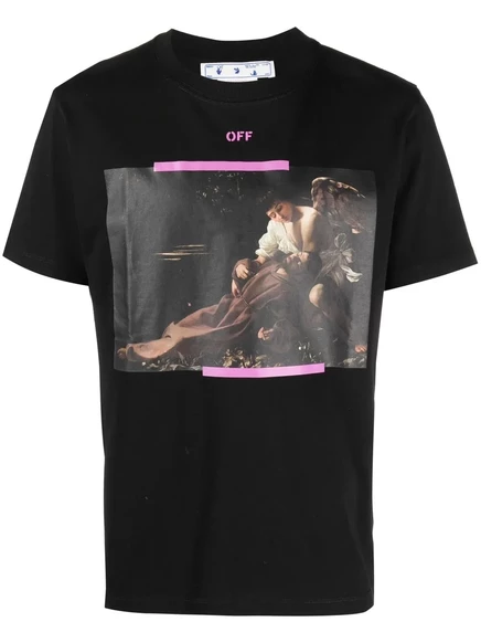 Мужская футболка Off-White с принтом стрелы, черная