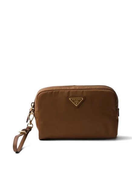 Женская косметичка Prada Re-Nylon малая, коричневая
