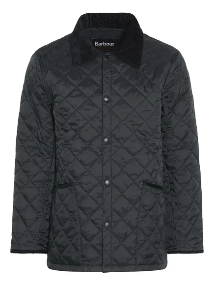 Мужской пуховик Barbour с вельветовым воротником, черный