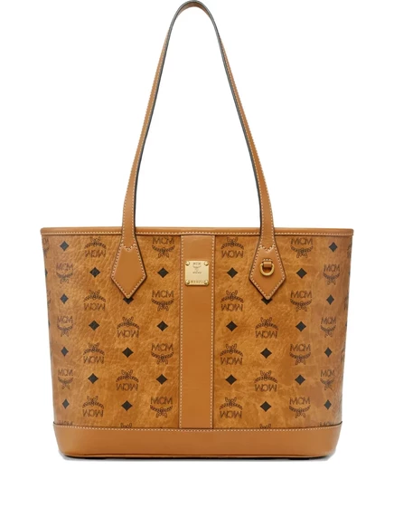 Сумка-тоут MCM Small с монограммой, коричневая