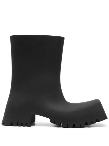 Низкие резиновые сапоги Balenciaga Trooper black