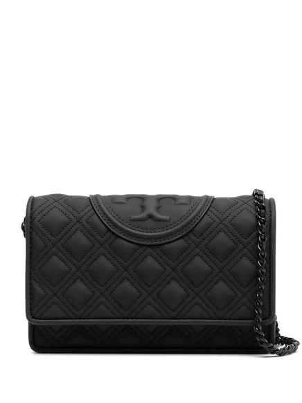 Женский кошелёк Tory Burch Fleming Matte Chain, черный