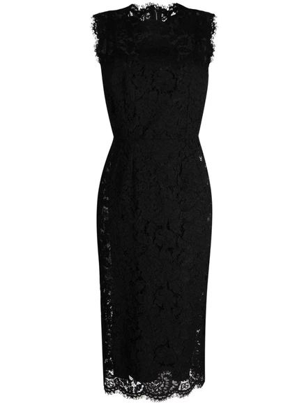 Приталенное платье без рукавов с кружевным верхом от Dolce & Gabbana black