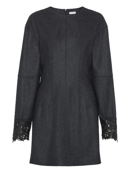 Женское платье Brunello Cucinelli мини, темно-серое