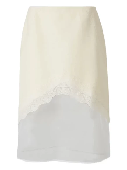 Асимметричная кружевная юбка миди от Jil Sander neutrals
