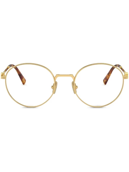 Очки Miu Miu Eyewear круглые, золотистые