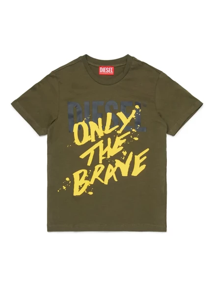 Футболка с логотипом Diesel Kids Only The Brave  green