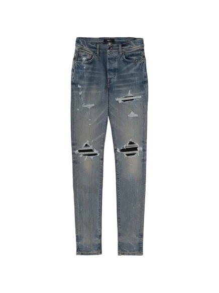 Мужские рваные джинсы Amiri облегающие, индиго