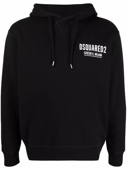 Мужское худи DSquared2 с логотипом, черное