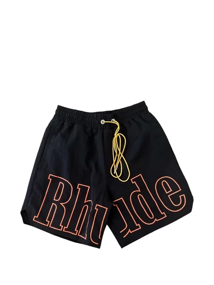 Мужские плавательные шорты RHUDE с логотипом, черные
