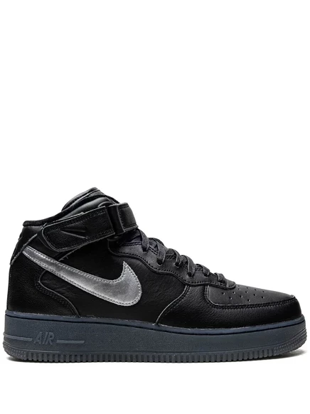 Унисекс кроссовки Nike Air Force 1 Mid, черно-серебристые
