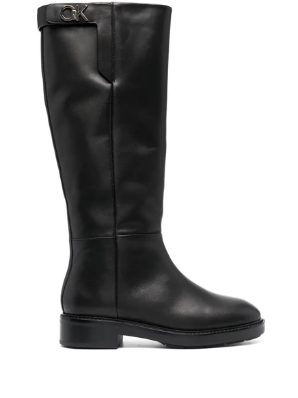 Сапоги до колена с логотипом Calvin Klein и бляшкой black