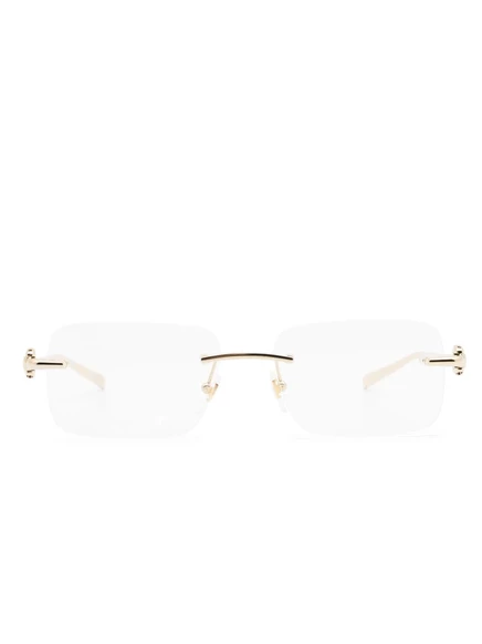 Унисекс очки Gucci Eyewear прямоугольные, золотистые