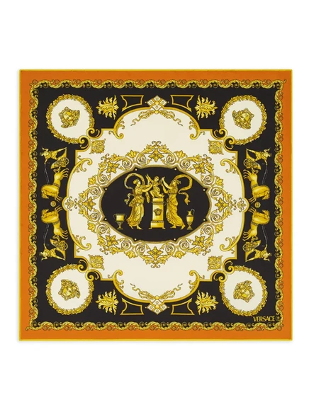 Шарф Versace Medusa Baroque, черно-золотой