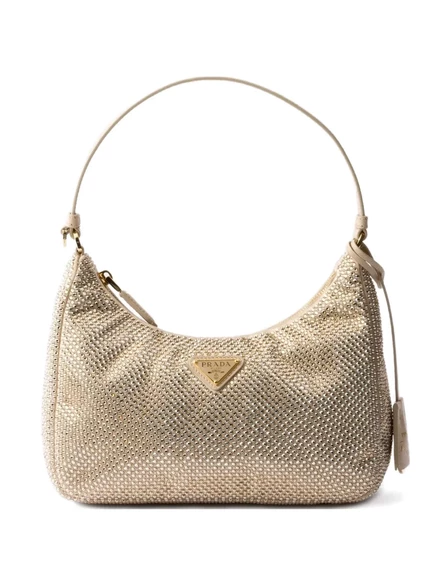 Новая сумка через плечо от Prada, украшенная кристаллами neutrals