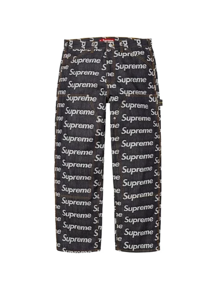 Мужские джинсы Supreme прямые с двойным коленом, индиго