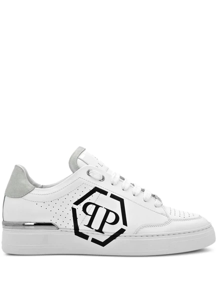 Кожаные кроссовки Philipp Plein Hexagon  white