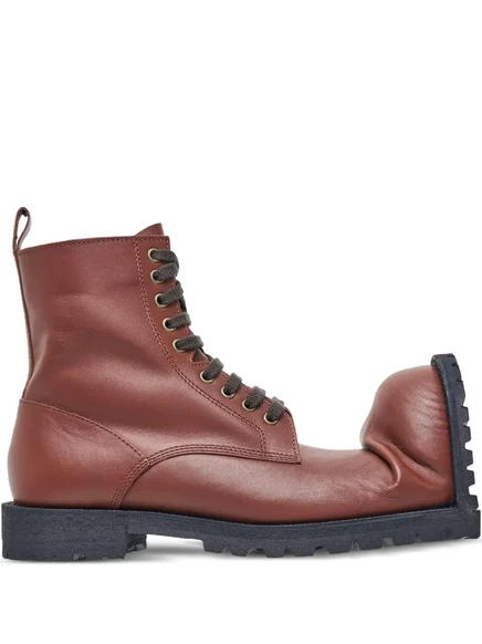 Мужские байкерские ботинки Comme des Garçons Homme Plus, кожаные, с увеличенным носком, коричневые