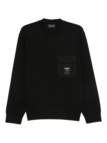 Мужской свитшот Emporio Armani с карманом, чёрный