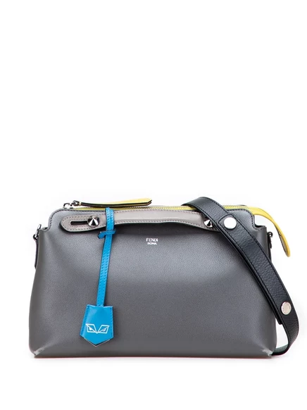 Кожаная сумка By The Way, бывшая в употреблении у Fendi 2010-2025, среднего размера, трехцветная grey