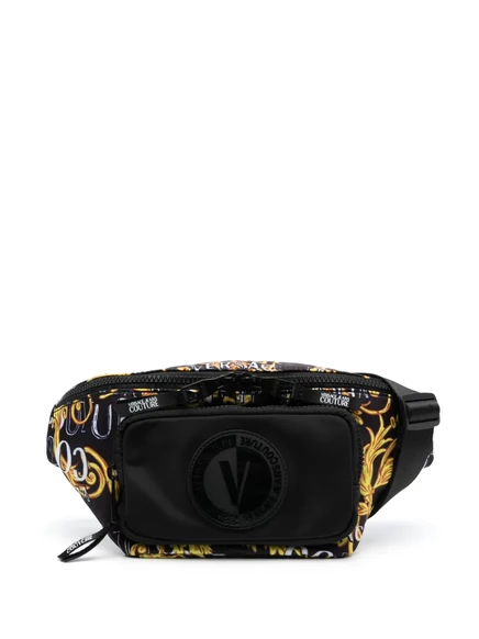 Поясная сумка Versace Jeans Couture с логотипом Lock Barocco-принтом black
