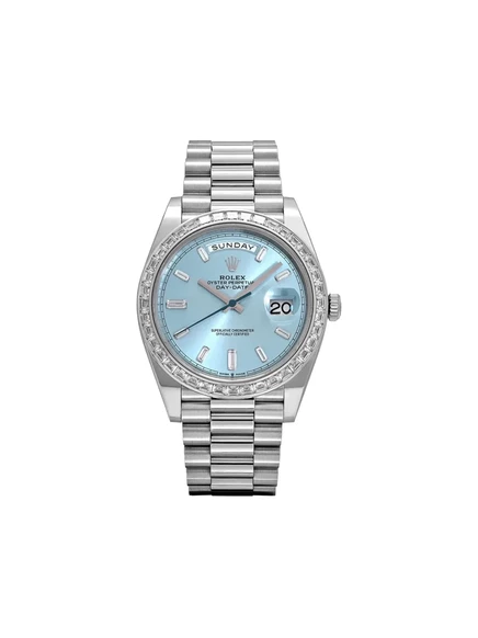 Часы Rolex Day‑Date 40 мм платиновые с голубым циферблатом