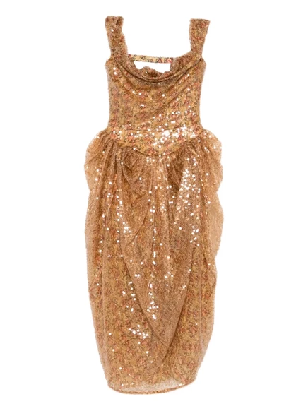 Драпированное платье Vivienne Westwood, украшенное блестками gold