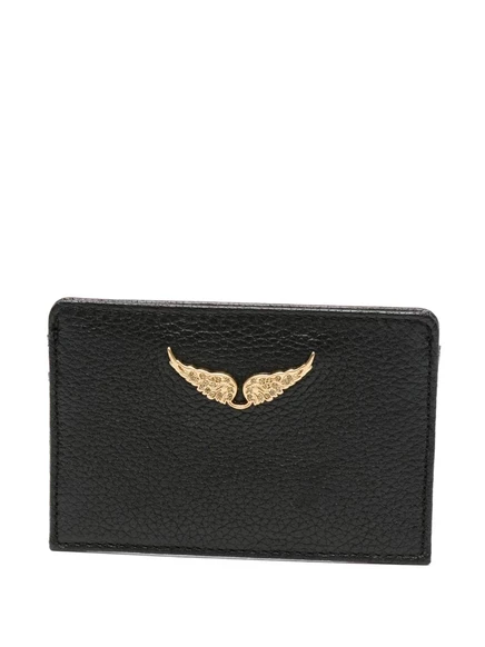 Женский кошелек для карт Zadig & Voltaire кожаный, черный