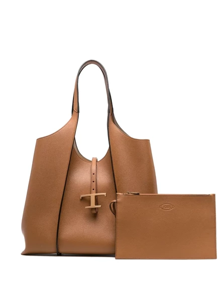Женская сумка-тоут Tod's Medium T Timeless кожа, карамельная